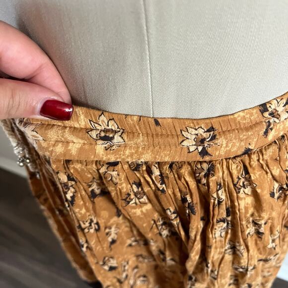 Vtg Revue Orange Boho Witchy Fairy Paisley Maxi Skirt Wmns L Hippy Cottagecore - Picture 4 of 10